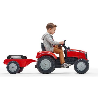 Image showing  Massey Ferguson 8740S Pedal Tractor Ride-On Toy with Trailer, for ages 3-7Years, FA4010AB