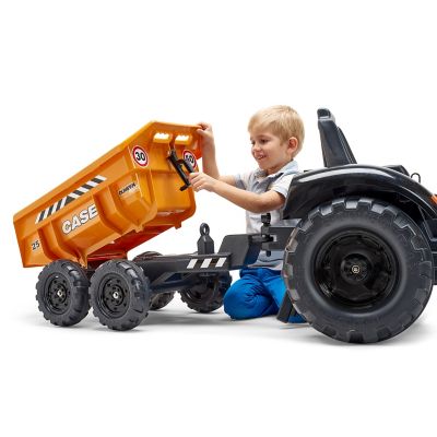 Image showing  Case CE 580 Super N Pedal Backhoe Loader Ride-On Toy with Maxi Tilt Trailer, for Ages 3+ FA997W
