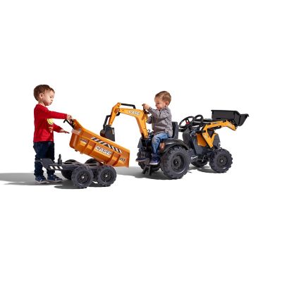 Image showing  Case CE 580 Super N Pedal Backhoe Loader Ride-On Toy with Maxi Tilt Trailer, for Ages 3+ FA997W