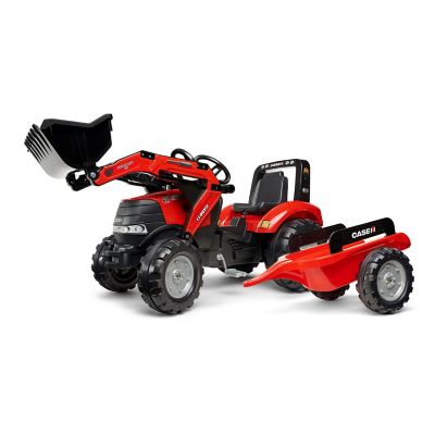Falk Case IH Puma CVX240 Pedal Tractor Ride-On Toy with Front Loader and Trailer, For 3+ Years