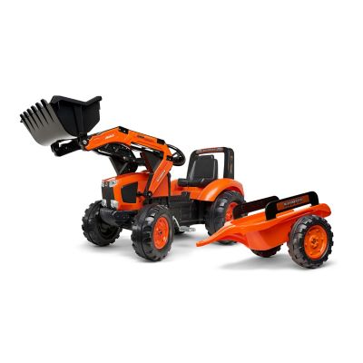 Falk Kubota M135GX Pedal Tractor Ride-On Toy with Front Loader and Trailer, for +3-7 Years, FA2060AM