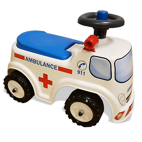 Falk Ambulance Vehicle Ride-On and Push-Along Toy, For Ages 1-3 Years, FA701
