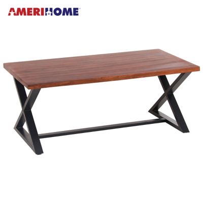 AmeriHome Acacia Cross Leg Coffee Table