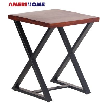 AmeriHome Acacia Cross Leg Side Table