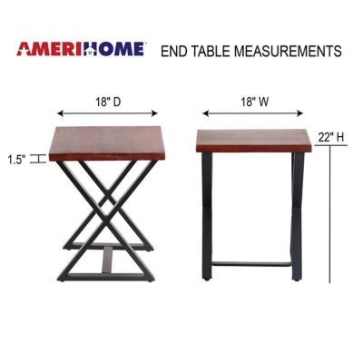 Image showing 5 th AmeriHome Acacia Cross Leg Side Table