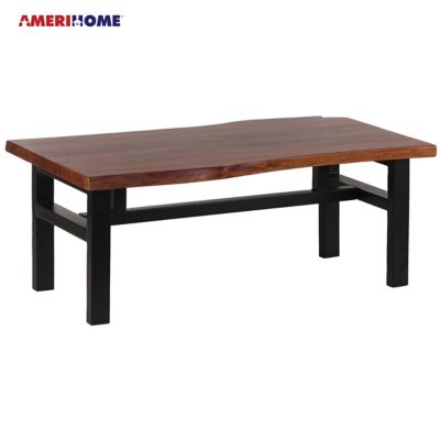 AmeriHome Acacia Live Edge Trestle Coffee Table