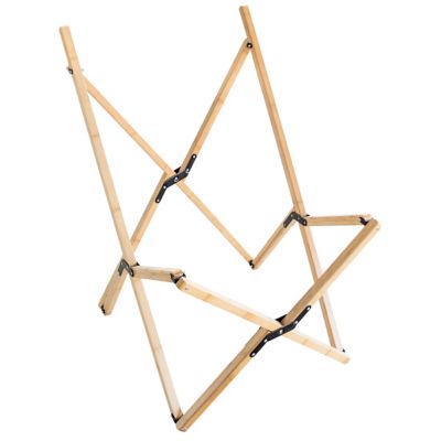 Image showing 6 th AmeriHome 25 in. x 30 in. x 39 in. Canvas and Bamboo Butterfly Chairs, Black, 2-Pack