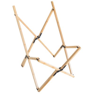 Image showing  25 in. x 30 in. x 39 in. Canvas and Bamboo Butterfly Chair, White