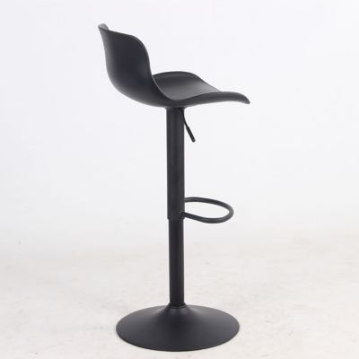 Image showing  Adjustable-Height Solid Color Monochromatic Bar Stools, 40.16 in., Black
