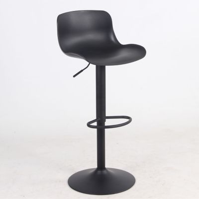 Image showing  Adjustable-Height Solid Color Monochromatic Bar Stools, 40.16 in., Black
