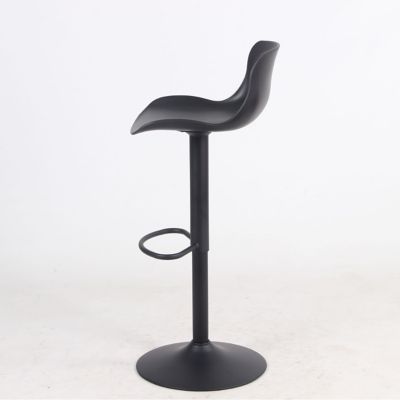 Image showing  Adjustable-Height Solid Color Monochromatic Bar Stools, 40.16 in., Black
