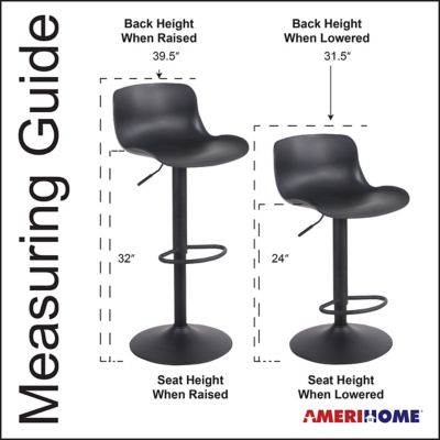 Image showing  Adjustable-Height Solid Color Monochromatic Bar Stools, 40.16 in., Black