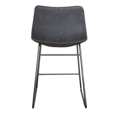 Image showing  Classic Faux Leather Counter-Height Bar Stools, 24 in., Black