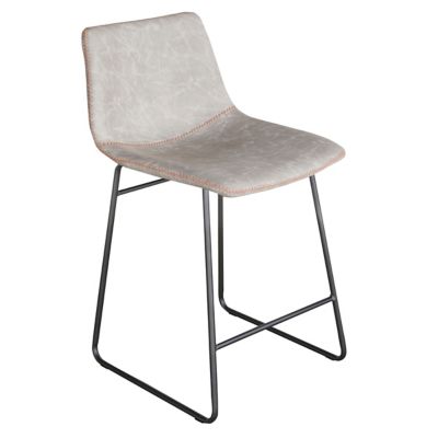 Image showing  Classic Faux Leather Counter-Height Bar Stools, 24 in., Stone