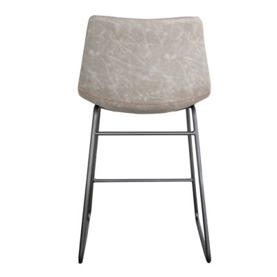 Image showing  Classic Faux Leather Counter-Height Bar Stools, 24 in., Stone