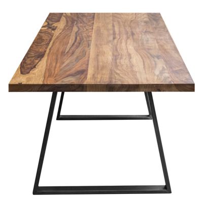 Image showing  Rectangular Dining Table for 6 People with Rosewood Top and Metal Legs, 63 in. x 35 in.