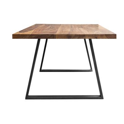 Image showing 5 th AmeriHome Rectangular Dining Table for 6 People with Rosewood Top and Metal Legs, 63 in. x 35 in.