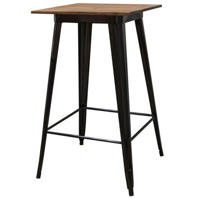 AmeriHome Rectangular Pub-Height Table with Rosewood Top and Metal Legs, Seats 2-4 People, 24 in. x 24 in.