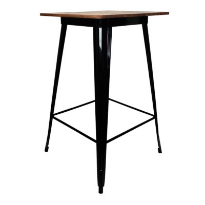Image showing  Rectangular Pub-Height Table with Rosewood Top and Metal Legs, 24 in.