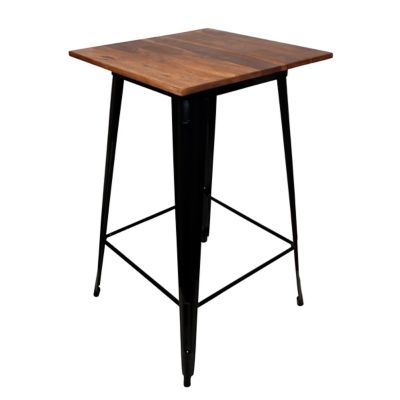 Image showing  Rectangular Pub-Height Table with Rosewood Top and Metal Legs, 24 in.