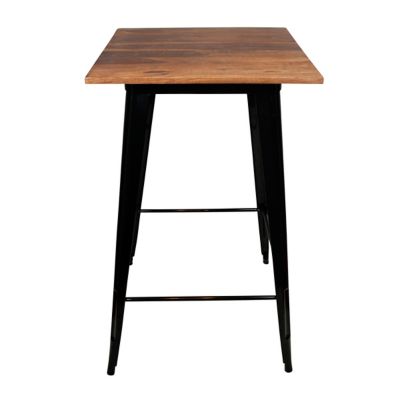Image showing  Rectangular Pub-Height Table with Rosewood Top and Metal Legs, 24 in.