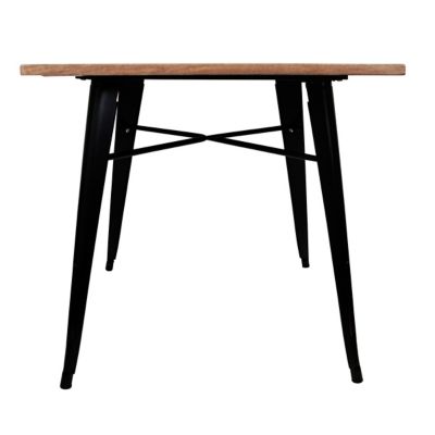 Image showing  Rectangular Dining Table with Rosewood Top and Metal Legs, 36 in. x 36 in., Seats 2-4 People