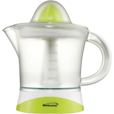 Brentwood Select 40 oz. Electric Citrus Juicer, White/Green