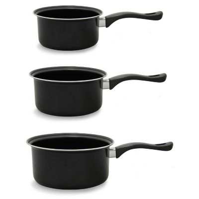 Brentwood Select Non-Stick Carbon Steel Saucepan Set, 3 pc.