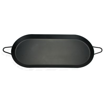 Image showing  18 in. x 8.5 in. Carbon Steel Non-Stick Comal Griddle, Double Burner