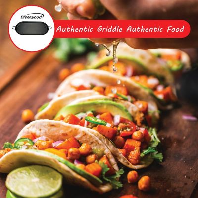 Image showing  18 in. x 8.5 in. Carbon Steel Non-Stick Comal Griddle, Double Burner