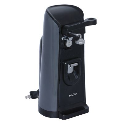 Image showing 7 th Brentwood Select Tall Electric Can Opener with Knife Sharpener and Bottle Opener, Black