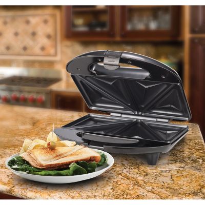 Image showing  Non-Stick Compact Dual Sandwich Maker, Black