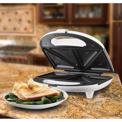 Image showing  Non-Stick Compact Dual Sandwich Maker, White