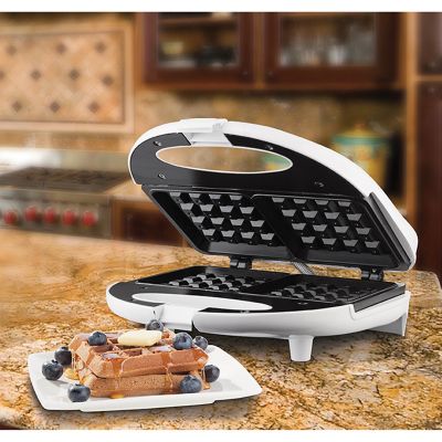 Image showing 9 th Brentwood Select Non-Stick Dual Waffle Maker, White
