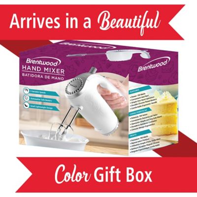 Image showing  Lightweight 5-Speed Electric Hand Mixer, White