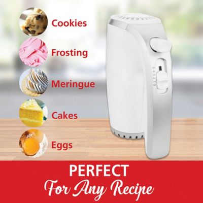 Image showing  Lightweight 5-Speed Electric Hand Mixer, White