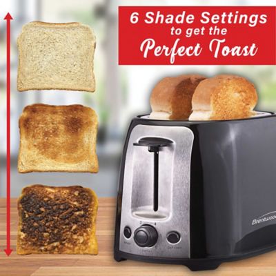 Image showing 8 th Brentwood Select 2-Slice Cool-Touch Toaster with Extra-Wide Slots, Black/Stainless Steel