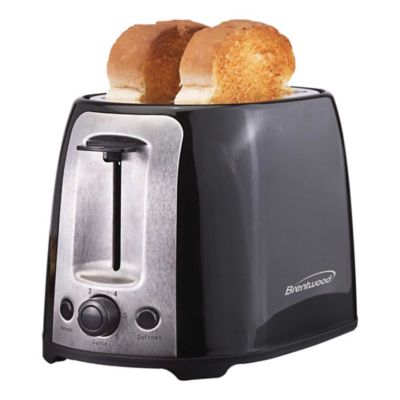 Image showing 9 th Brentwood Select 2-Slice Cool-Touch Toaster with Extra-Wide Slots, Black/Stainless Steel