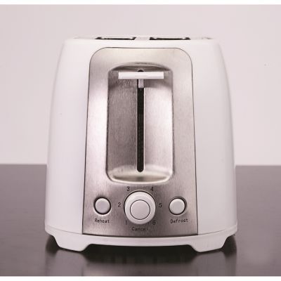 Image showing  2-Slice Cool-Touch Toaster with Extra-Wide Slots, White/Stainless Steel