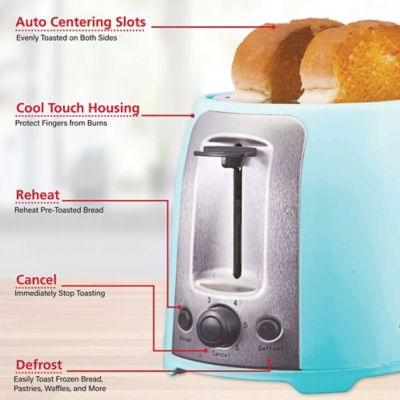Image showing 5 th Brentwood Select 2-Slice Cool-Touch Toaster with Extra-Wide Slots, Blue