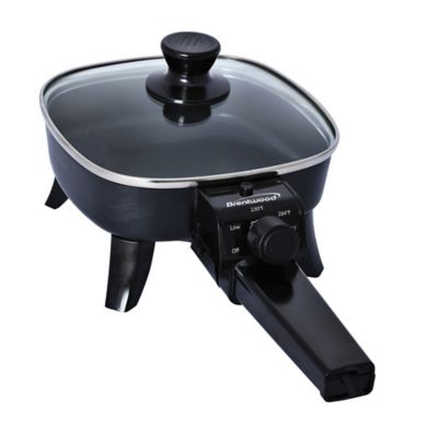 Brentwood Select Non-Stick Electric Skillet with Glass Lid, 600W, 6 in.