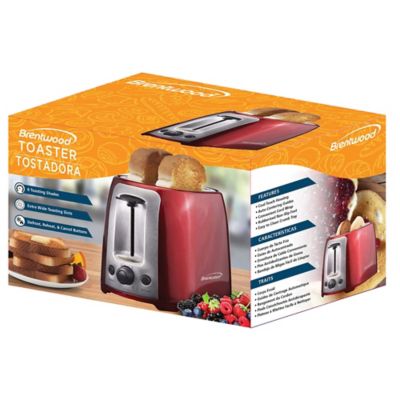 Image showing  Cool-Touch 2-Slice Toaster with Extra-Wide Slots, Red/Stainless Steel
