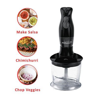 Image showing  2-Speed Hand Blender and Food Processor with Balloon Whisk, Black