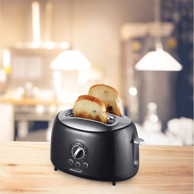 Image showing 7 th Brentwood Select 2-Slice Cool-Touch Retro Toaster with Extra-Wide Slots, Black
