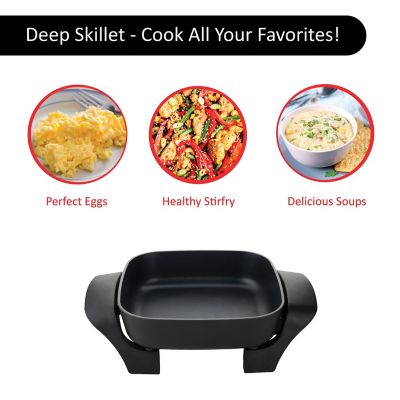 Image showing  8 in. Non-Stick Electric Skillet with Glass Lid