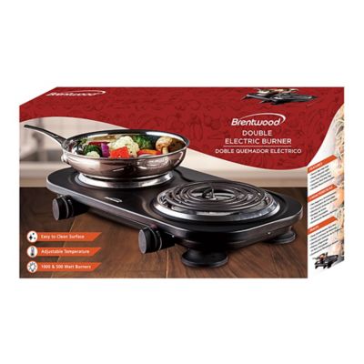 Image showing  1,500W Double Electric Burner, Black