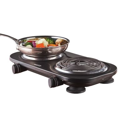 Image showing 7 th Brentwood Select 1,500W Double Electric Burner, Black