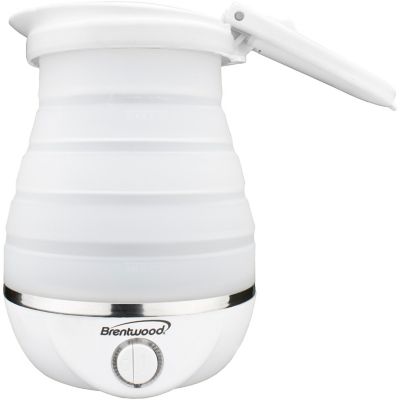 Brentwood Select 0.85 qt. Dual-Voltage Collapsible Travel Kettle, White