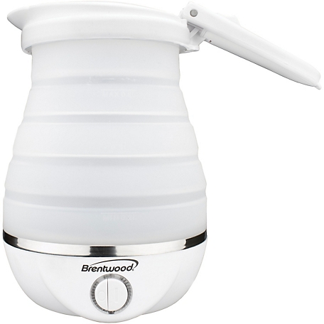 Brentwood Select 0.85 qt. Dual-Voltage Collapsible Travel Kettle, White
