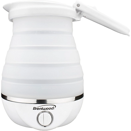 Brentwood Select 0.85 qt. Dual-Voltage Collapsible Travel Kettle, White